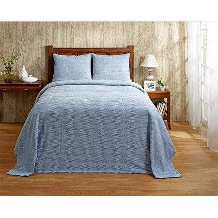 BETTER TRENDS Better Trends BSNAKIBL King Natick Bedspread; Blue - 120 in. BSNAKIBL